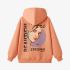 Orange Color Letters Print Hoodie GM8814-31