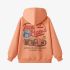 Orange Color Letters Print Hoodie GM8814-34