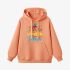 Orange Color Letters Print Hoodie GM8814-69