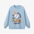 Sky Blue Letters Print Sweatshirt GM9904-35