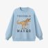 Sky Blue Animal Print Sweatshirt GM9904-38