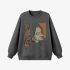 Gray Portrait Print Sweatshirt GM9908-32