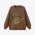 Brown Cartoon Print Sweatshirt GM9909-27