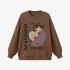 Brown Portrait Print Sweatshirt GM9909-31