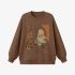 Brown Portrait Print Sweatshirt GM9909-32