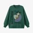 Dark Green Portrait Print Sweatshirt GM9912-31