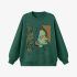 Dark Green Portrait Print Sweatshirt GM9912-32