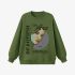 Grass Green Portrait Print Sweatshirt GM9913-31