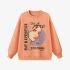 Orange Color Portrait Print Sweatshirt GM9914-31