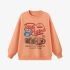 Orange Color Letters Print Sweatshirt GM9914-34